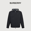 Burberry Metal-Logo Reversible Check Hooded Jacket | Navy & Black