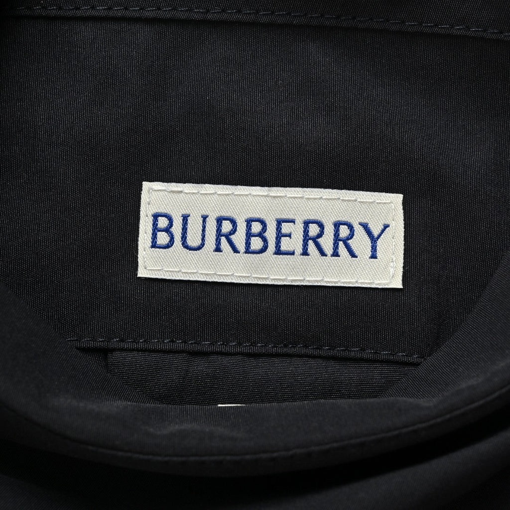 Burberry Metal-Logo Reversible Check Hooded Jacket | Navy & Black
