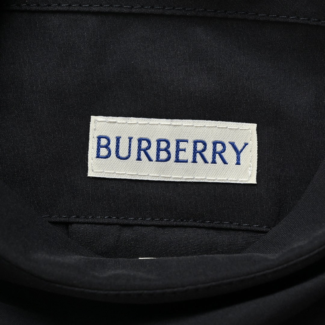 Burberry Metal-Logo Reversible Check Hooded Jacket | Navy & Black