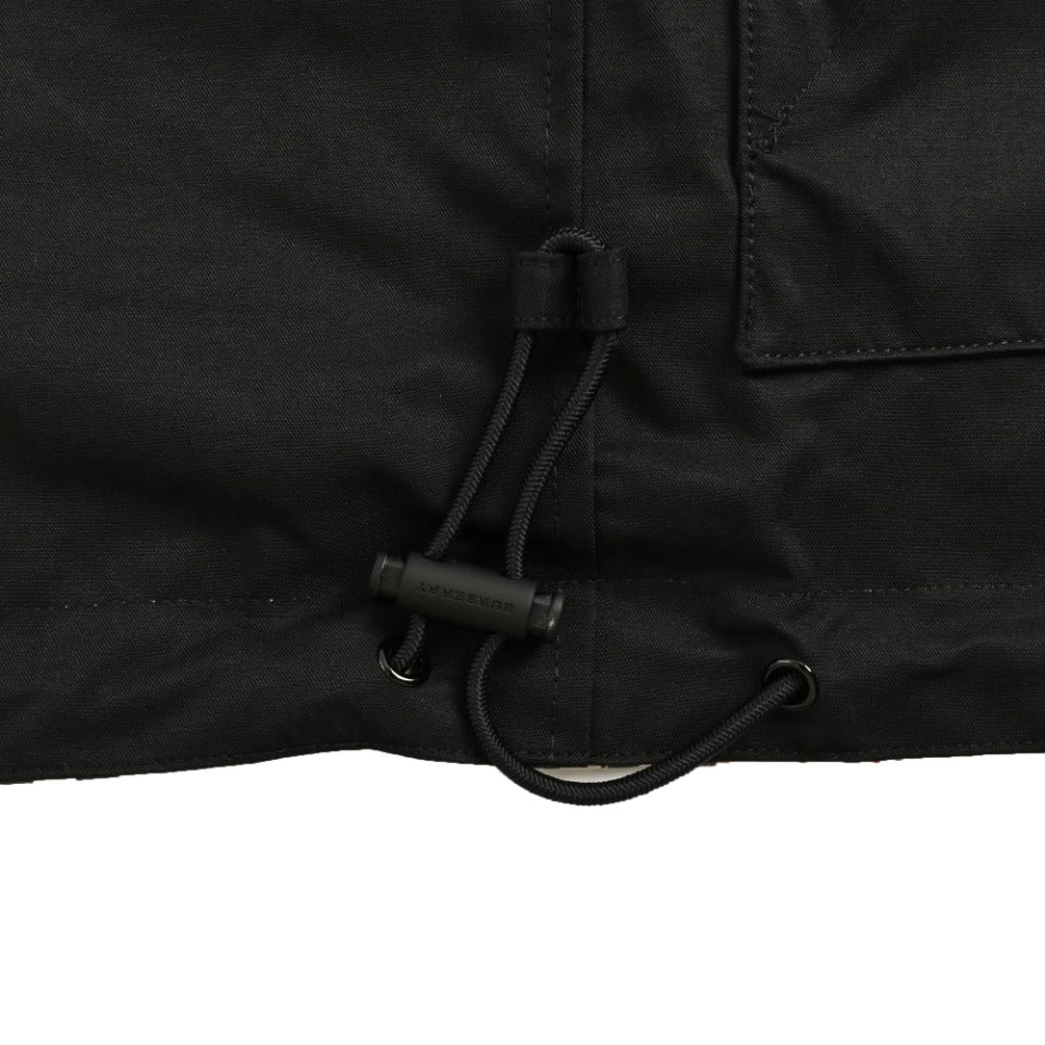 Burberry Reversible Check Hooded Jacket with Silicone Knight Detail | Black & Beige
