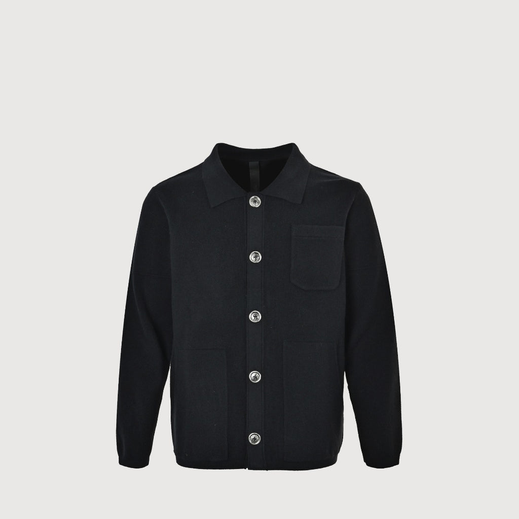 Chrome Hearts Cross & Gothic-Letter Embroidered Cardigan Jacket | Black