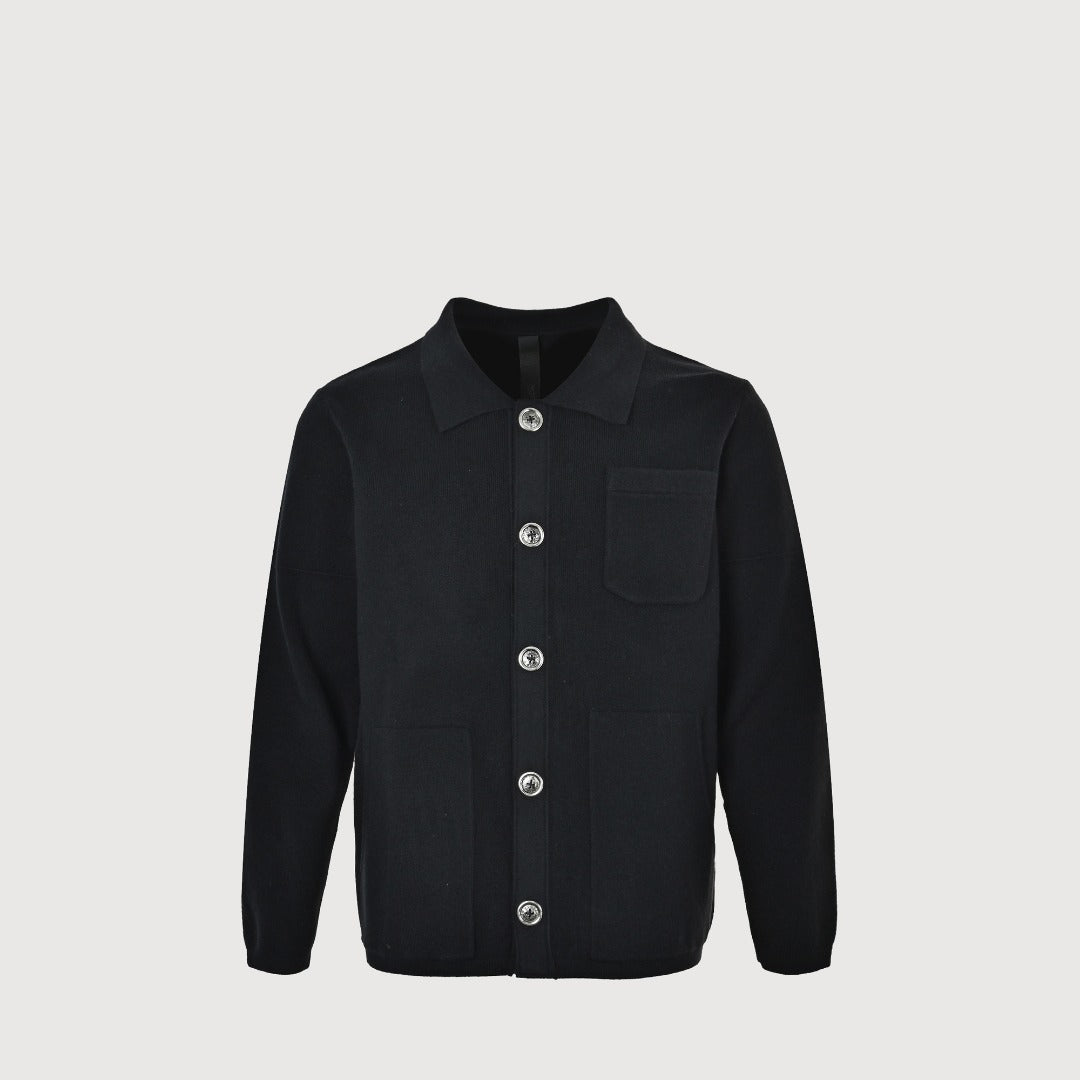 Chrome Hearts Cross & Gothic-Letter Embroidered Cardigan Jacket | Black