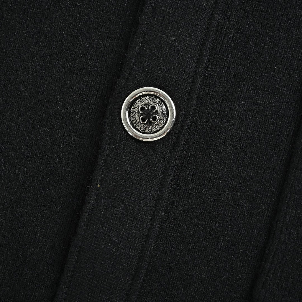 Chrome Hearts Cross & Gothic-Letter Embroidered Cardigan Jacket | Black