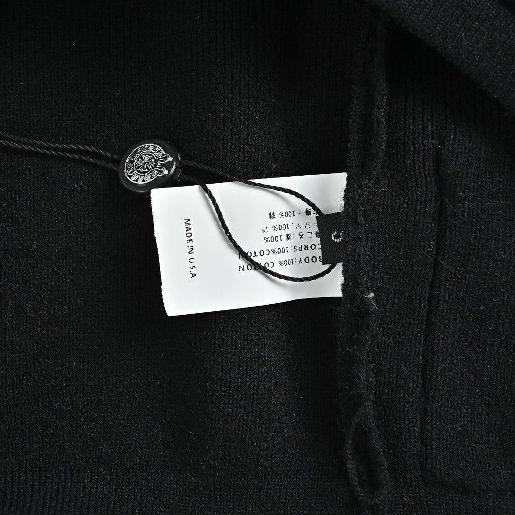 Chrome Hearts Cross & Gothic-Letter Embroidered Cardigan Jacket | Black
