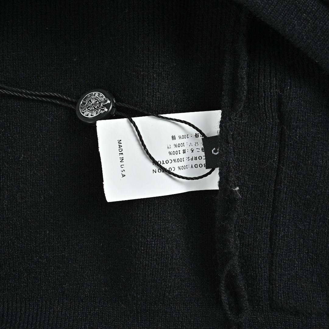 Chrome Hearts Cross & Gothic-Letter Embroidered Cardigan Jacket | Black