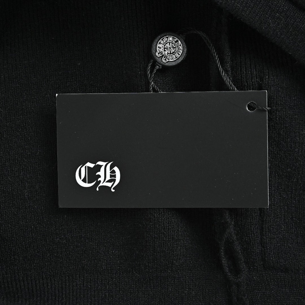 Chrome Hearts Cross & Gothic-Letter Embroidered Cardigan Jacket | Black