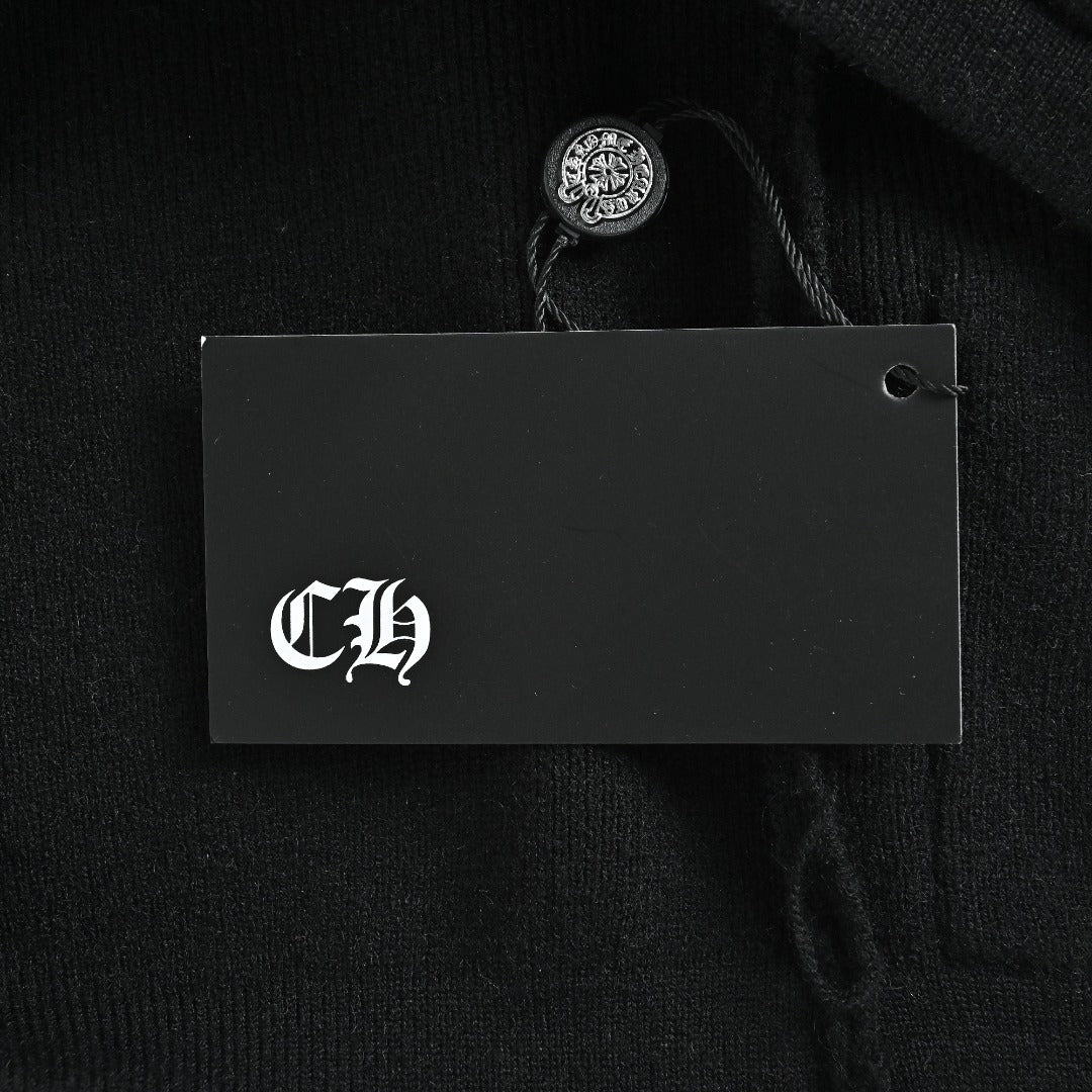 Chrome Hearts Cross & Gothic-Letter Embroidered Cardigan Jacket | Black
