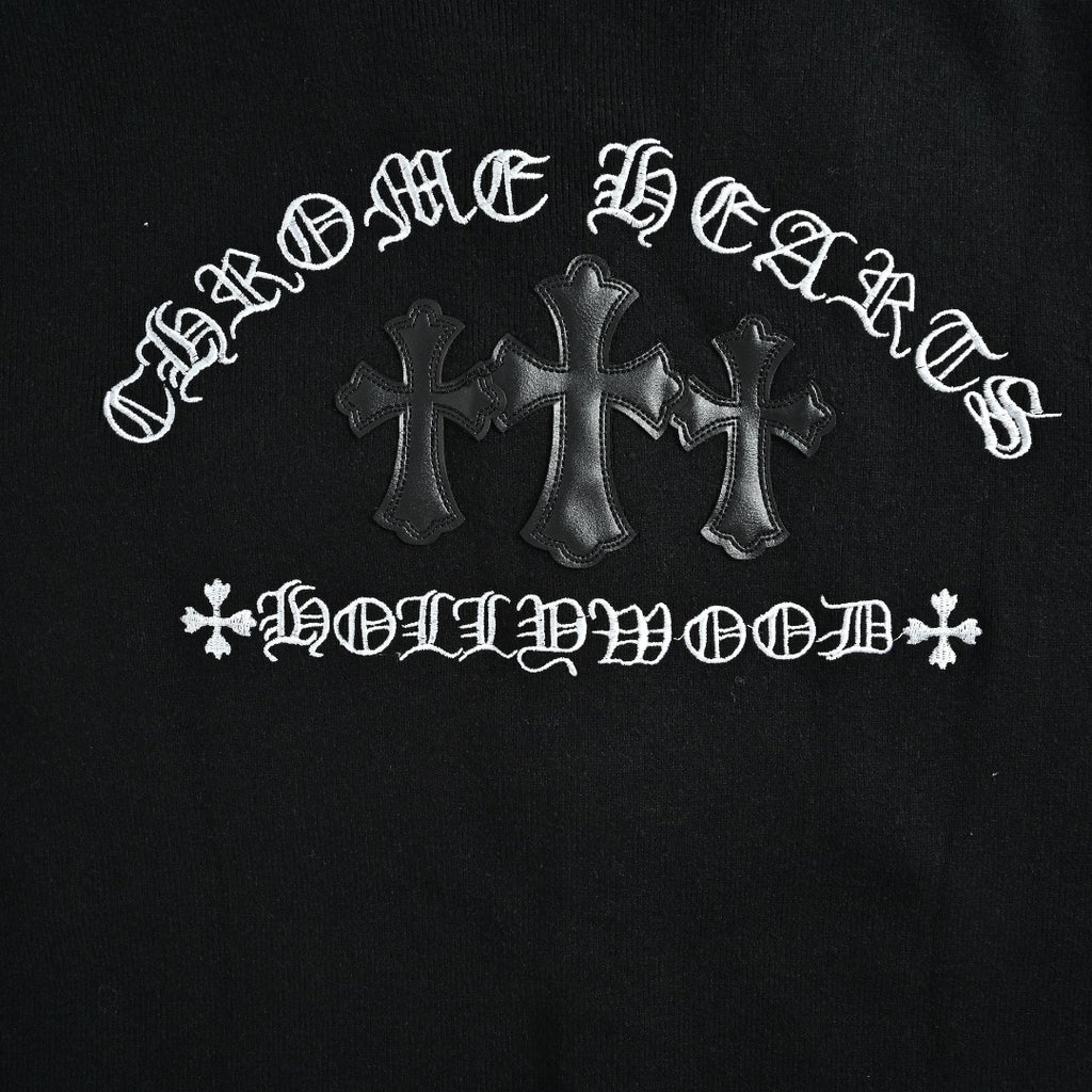 Chrome Hearts Cross & Gothic-Letter Embroidered Cardigan Jacket | Black