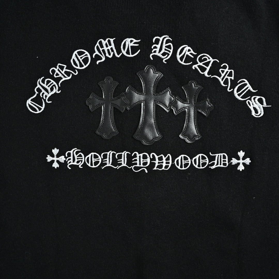 Chrome Hearts Cross & Gothic-Letter Embroidered Cardigan Jacket | Black