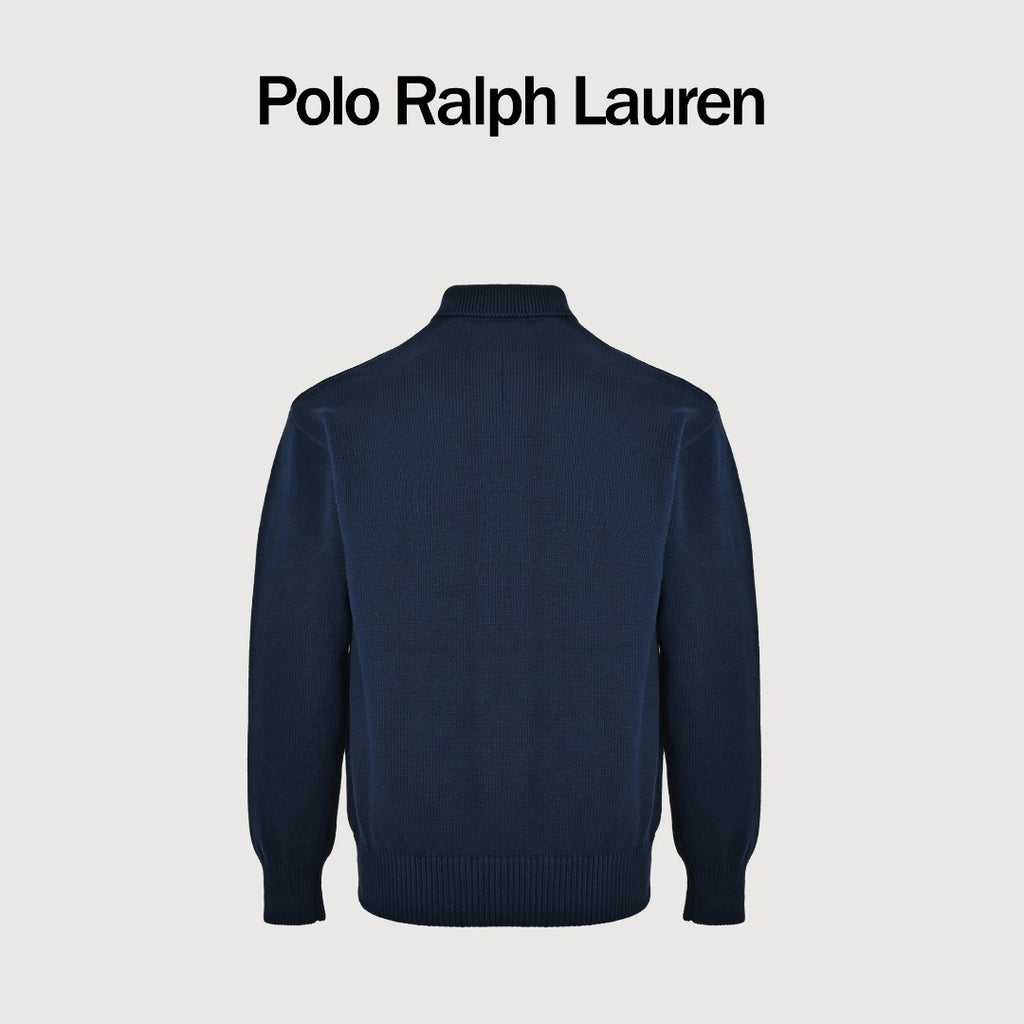 Ralph Lauren Pony-Logo Four-Button Polo Sweater | Dark Navy