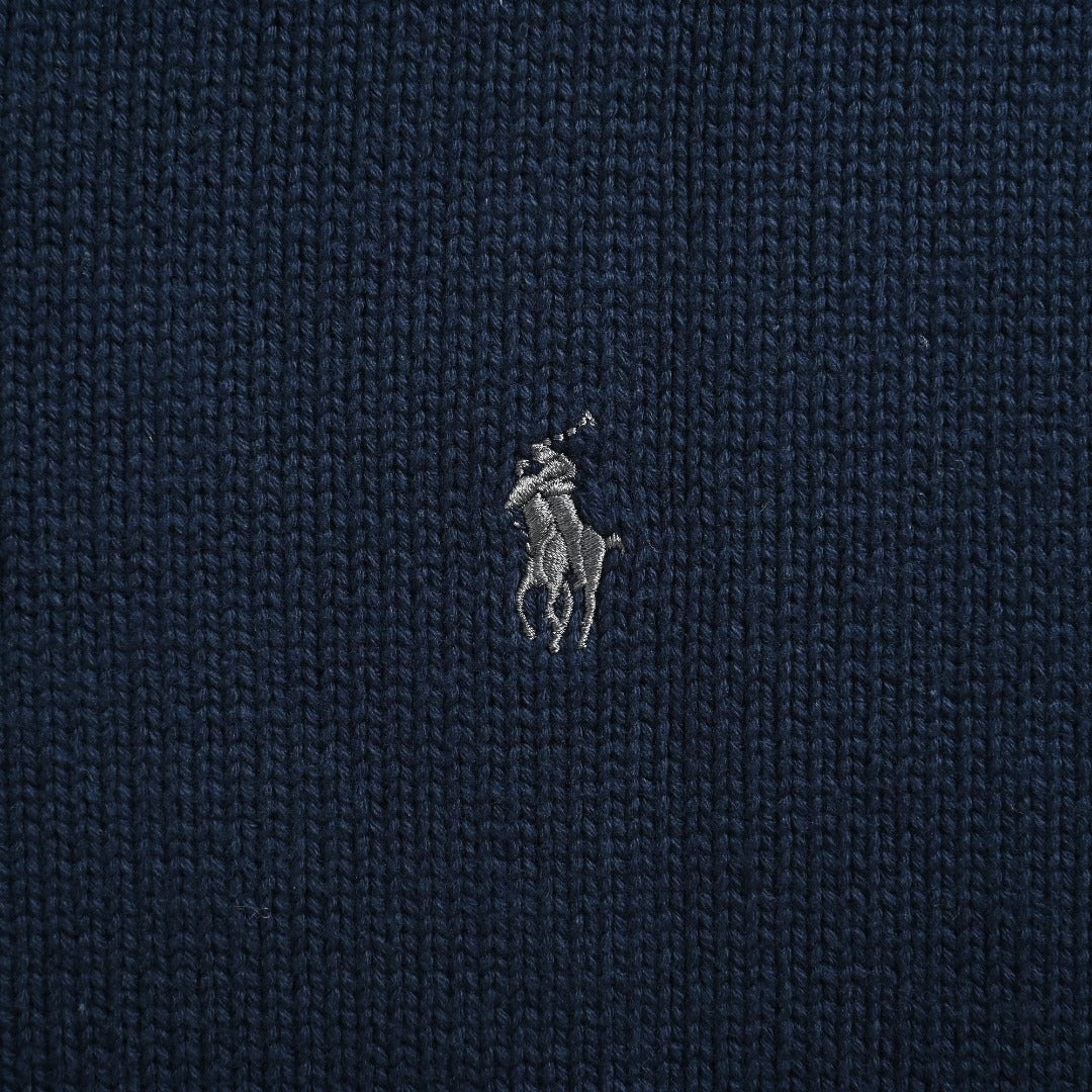 Ralph Lauren Pony-Logo Four-Button Polo Sweater | Dark Navy
