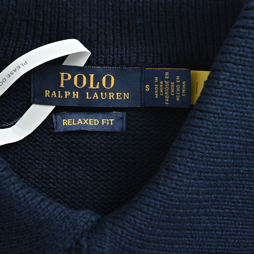 Ralph Lauren Pony-Logo Four-Button Polo Sweater | Dark Navy