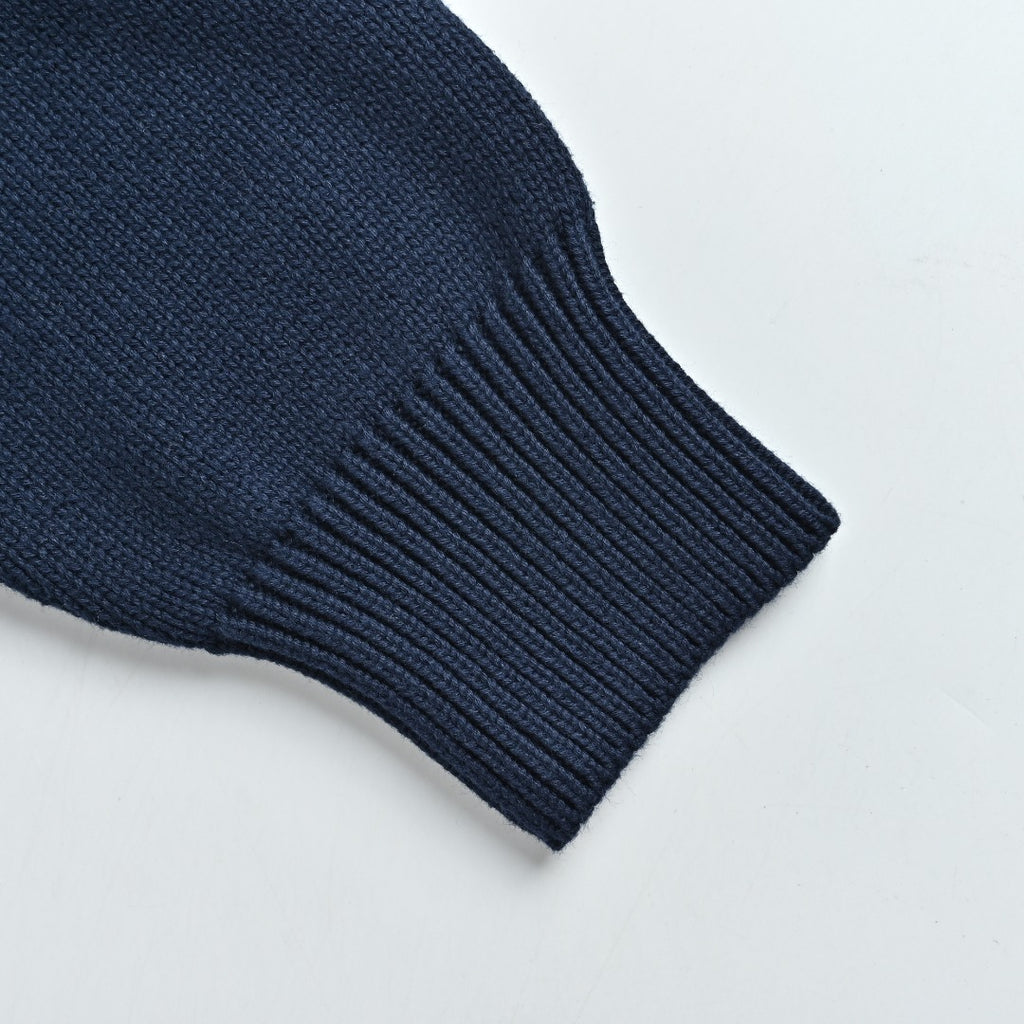 Ralph Lauren Pony-Logo Four-Button Polo Sweater | Dark Navy