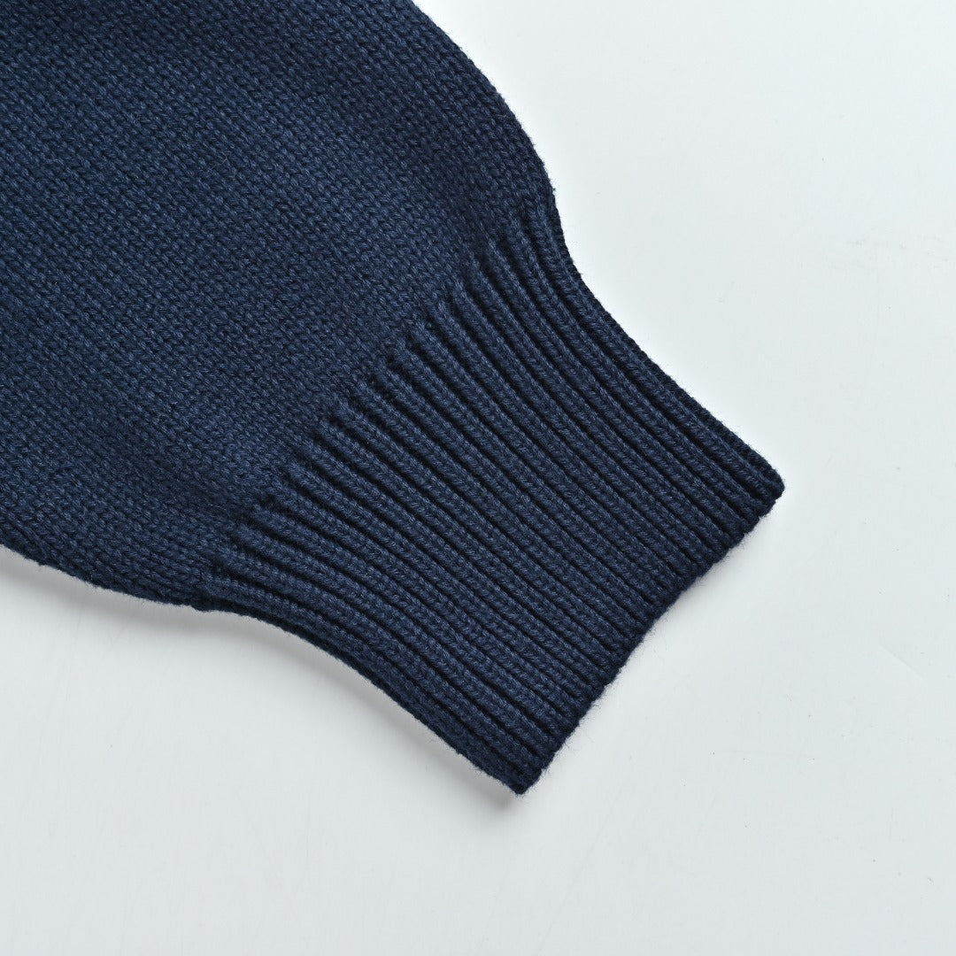 Ralph Lauren Pony-Logo Four-Button Polo Sweater | Dark Navy