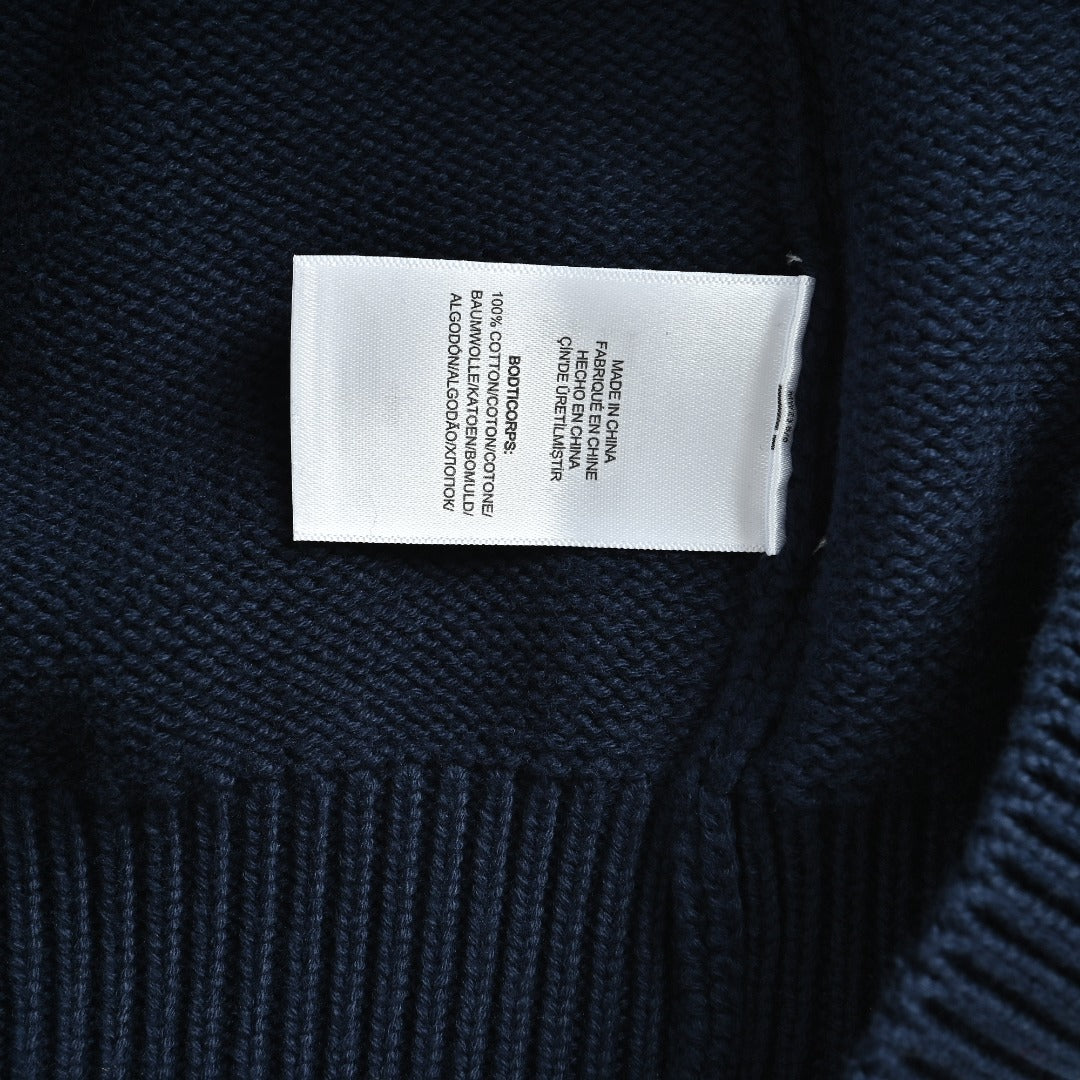 Ralph Lauren Pony-Logo Four-Button Polo Sweater | Dark Navy