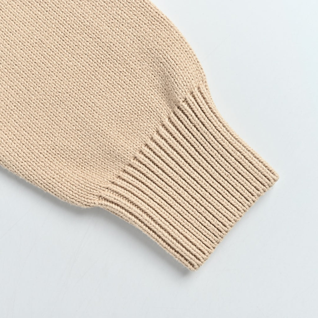 Ralph Lauren Pony-Logo Four-Button Polo Sweater | Khaki