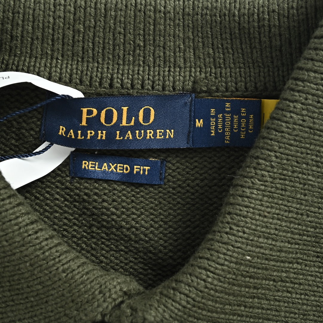 Ralph Lauren Pony-Logo Four-Button Polo Sweater | Green