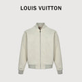 Louis Vuitton Letter-Embroidered Suede-Effect Bomber Jacket | Ivory