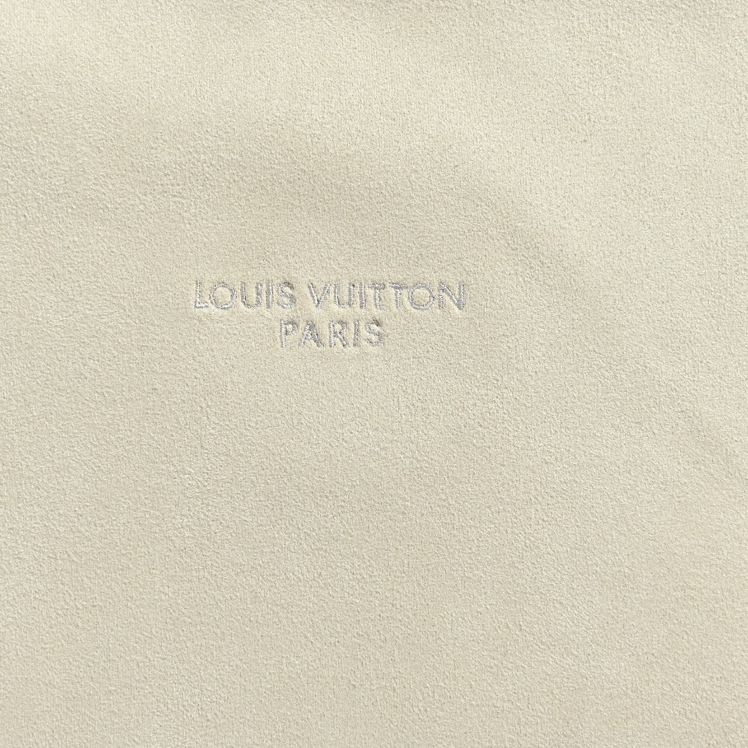 Louis Vuitton Letter-Embroidered Suede-Effect Bomber Jacket | Ivory
