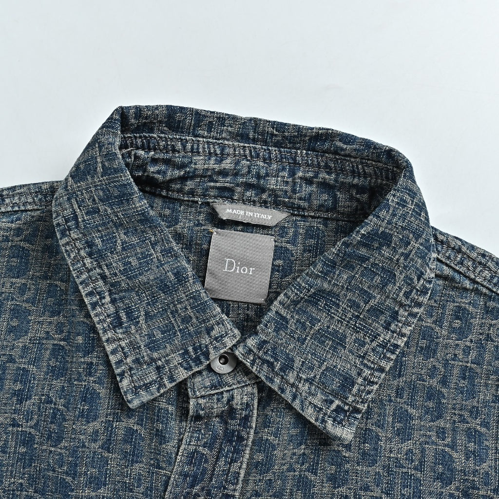 Dior Oblique All-Over Jacquard Denim Shirt Jacket | Blue