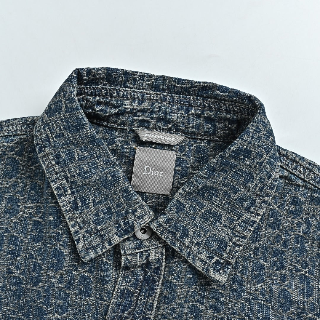 Dior Oblique All-Over Jacquard Denim Shirt Jacket | Blue