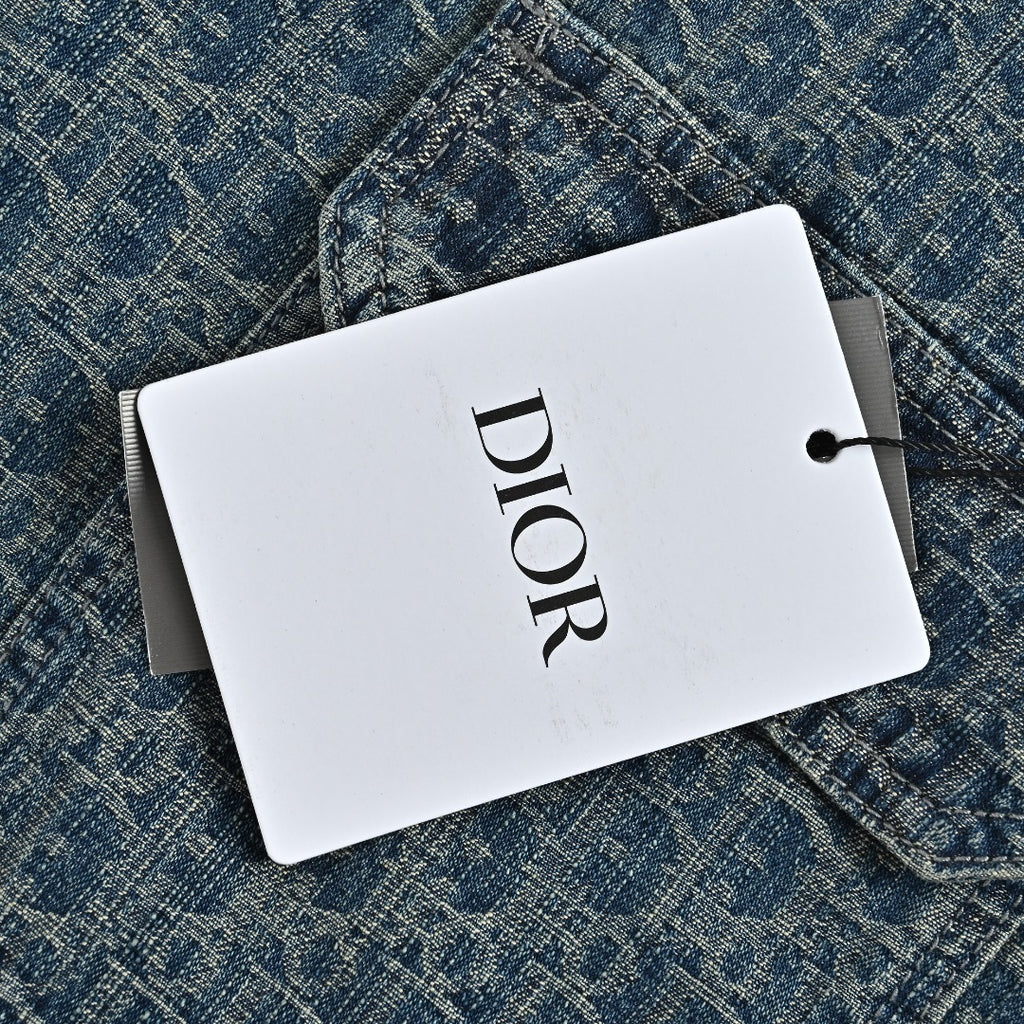 Dior Oblique All-Over Jacquard Denim Shirt Jacket | Blue