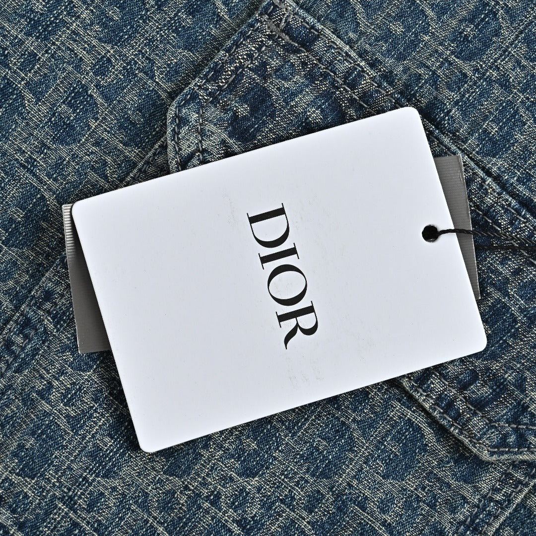 Dior Oblique All-Over Jacquard Denim Shirt Jacket | Blue