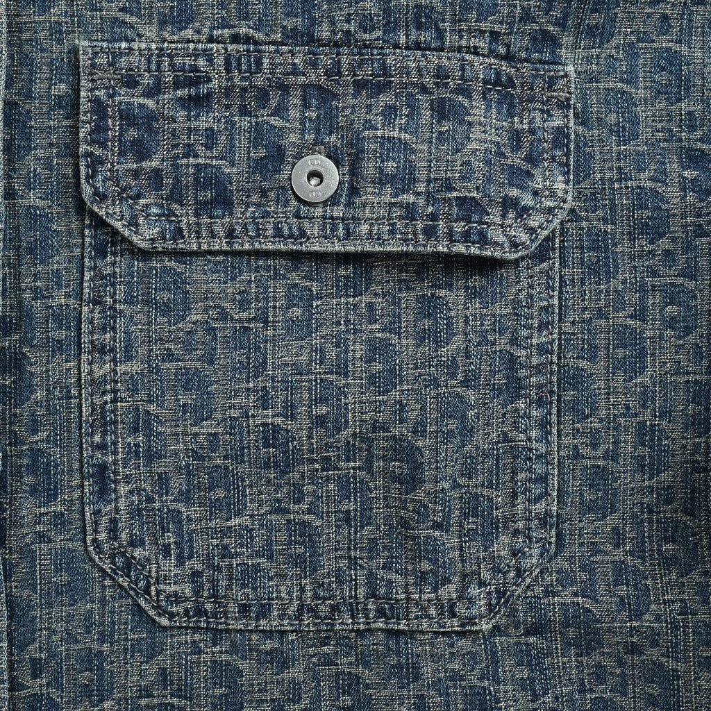 Dior Oblique All-Over Jacquard Denim Shirt Jacket | Blue