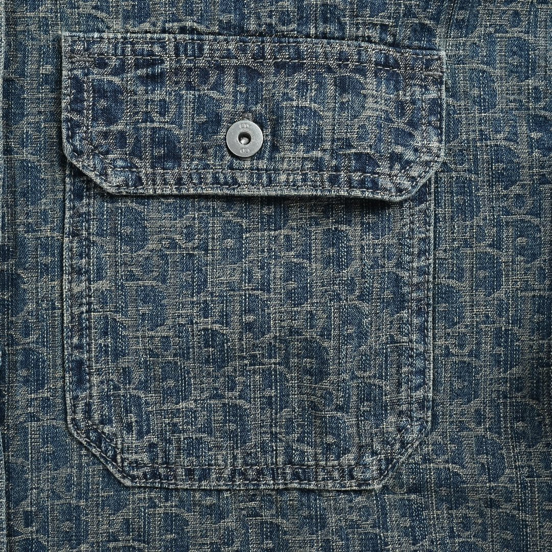 Dior Oblique All-Over Jacquard Denim Shirt Jacket | Blue