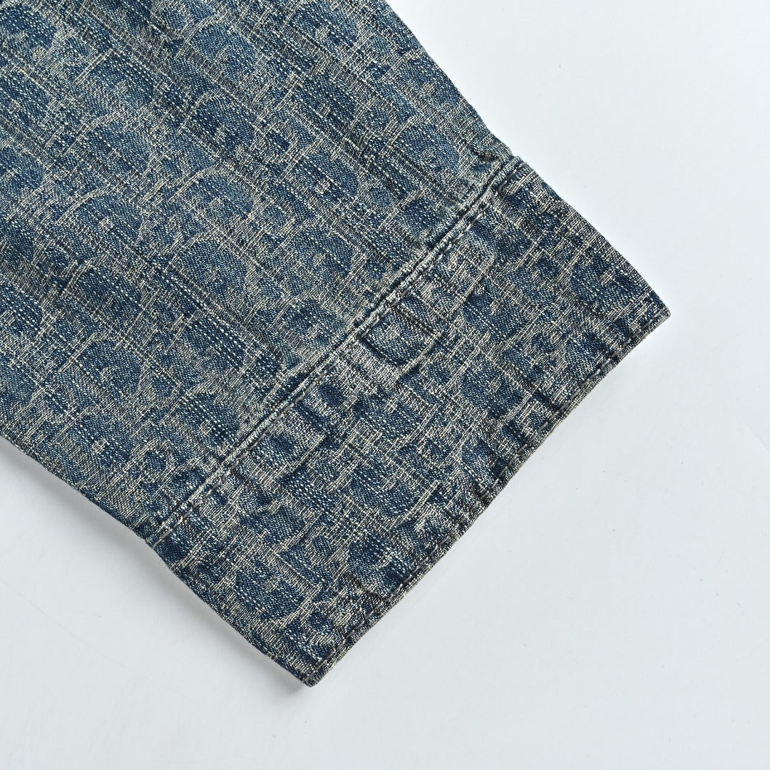 Dior Oblique All-Over Jacquard Denim Shirt Jacket | Blue