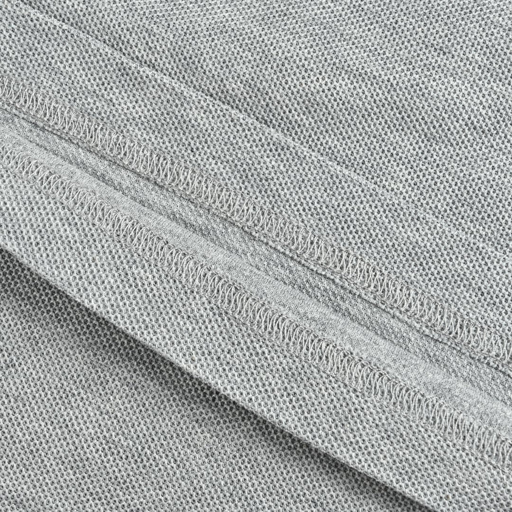 Burberry Men's Placket-Embroidered Long-Sleeve Polo Shirt | Light Grey