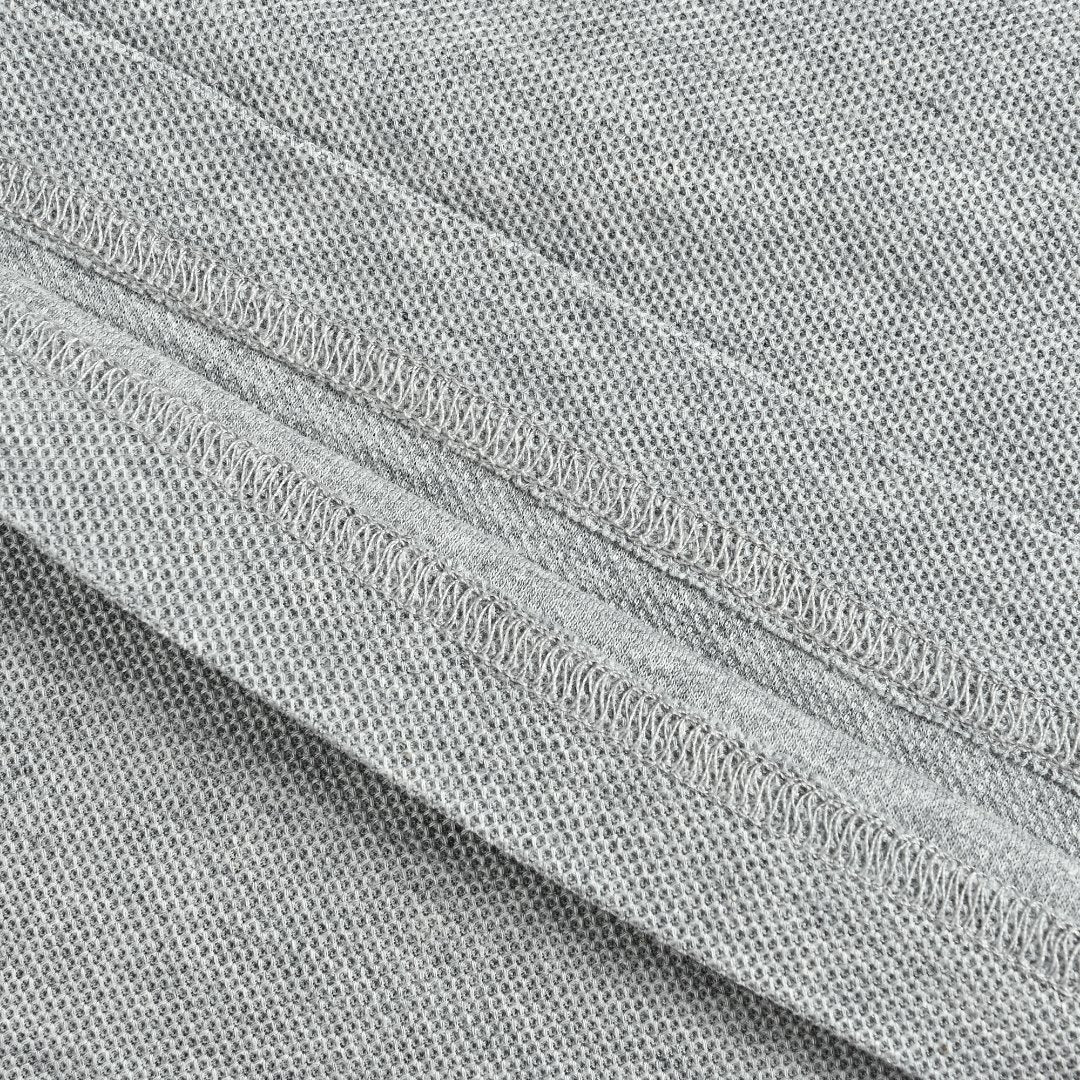 Burberry Men's Placket-Embroidered Long-Sleeve Polo Shirt | Light Grey