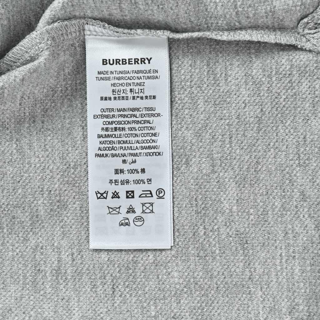 Burberry Men's Placket-Embroidered Long-Sleeve Polo Shirt | Light Grey