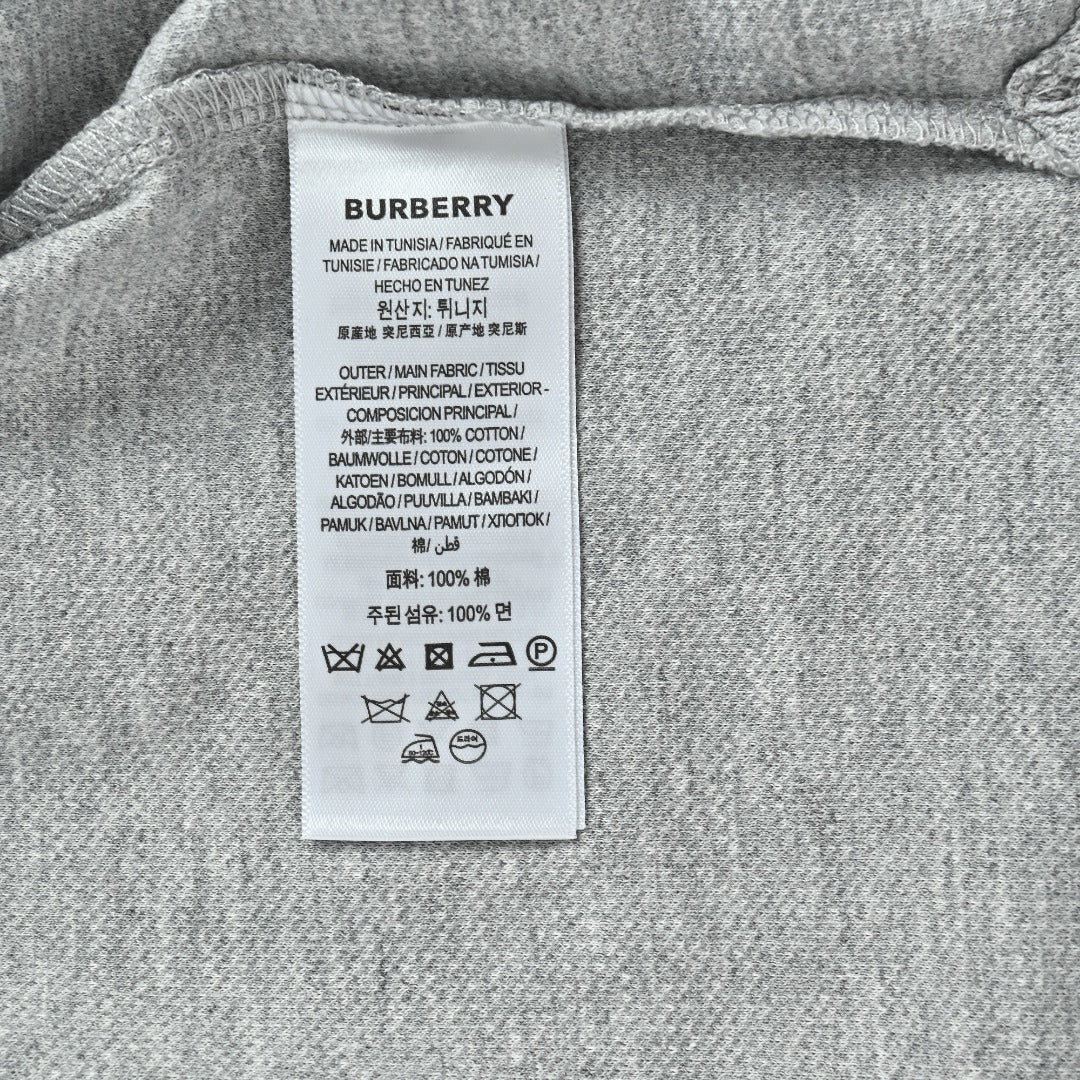 Burberry Men's Placket-Embroidered Long-Sleeve Polo Shirt | Light Grey