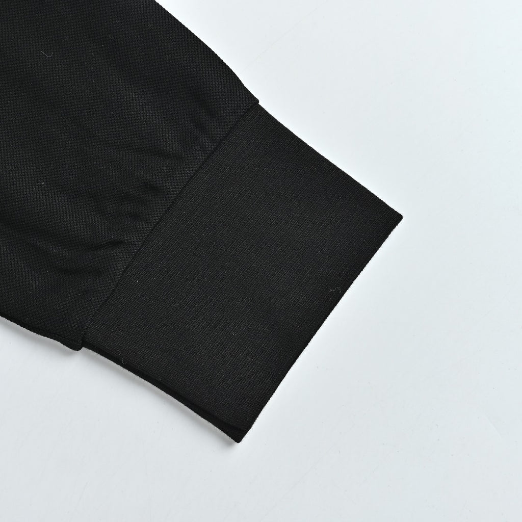 Burberry Men's Placket-Embroidered Long-Sleeve Polo Shirt | Black