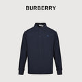 Burberry Men's Placket-Embroidered Long-Sleeve Polo Shirt | Navy