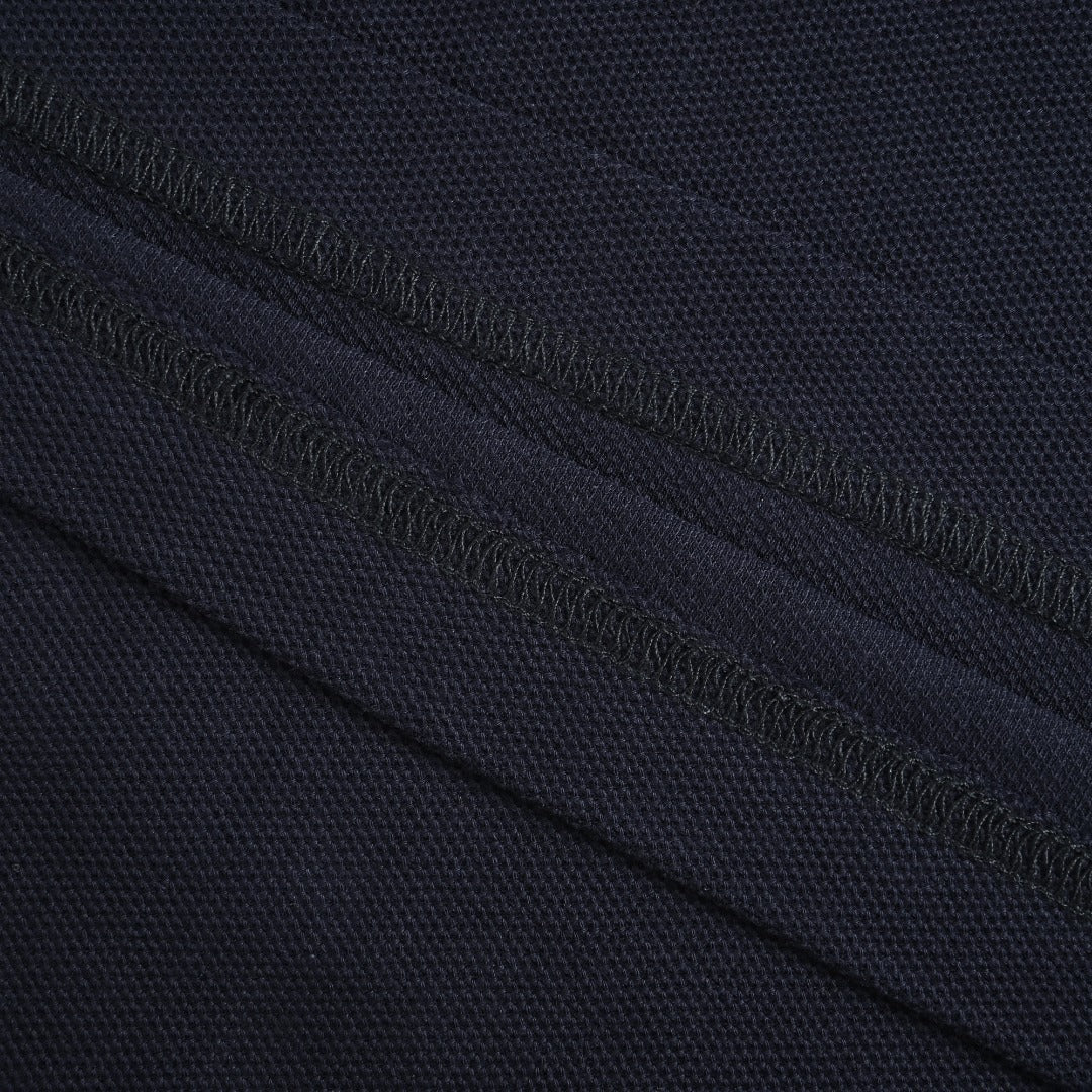 Burberry Men's Placket-Embroidered Long-Sleeve Polo Shirt | Navy