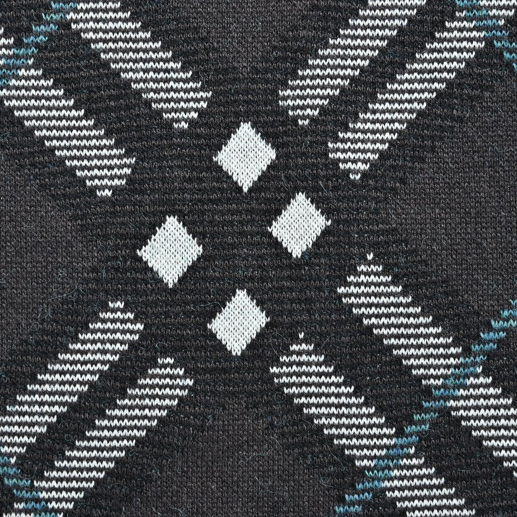 Burberry Diamond-Check Jacquard Knit Cardigan | Black & Grey