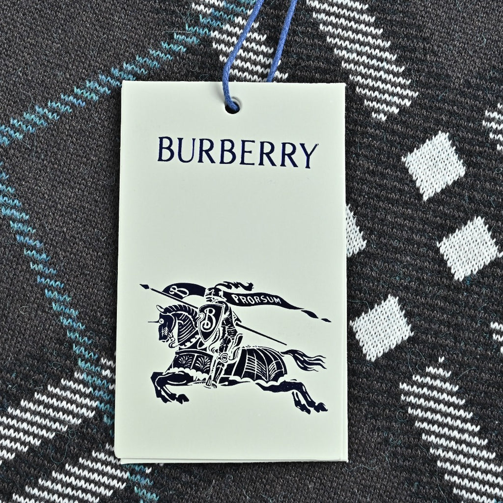 Burberry Diamond-Check Jacquard Knit Cardigan | Black & Grey