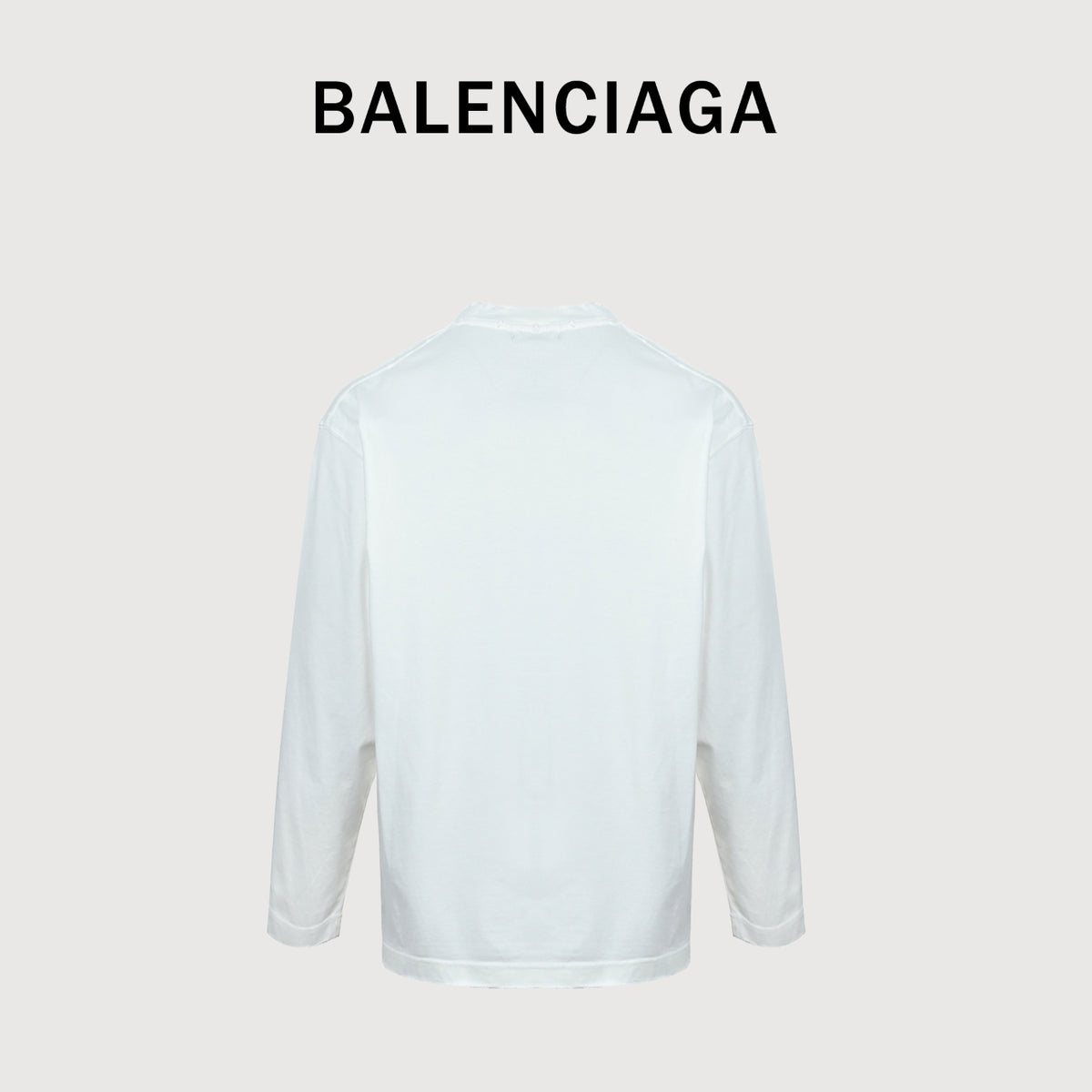 Balenciaga Cutwork-Embroidered Ink-Splatter Long-Sleeve T-Shirt | White