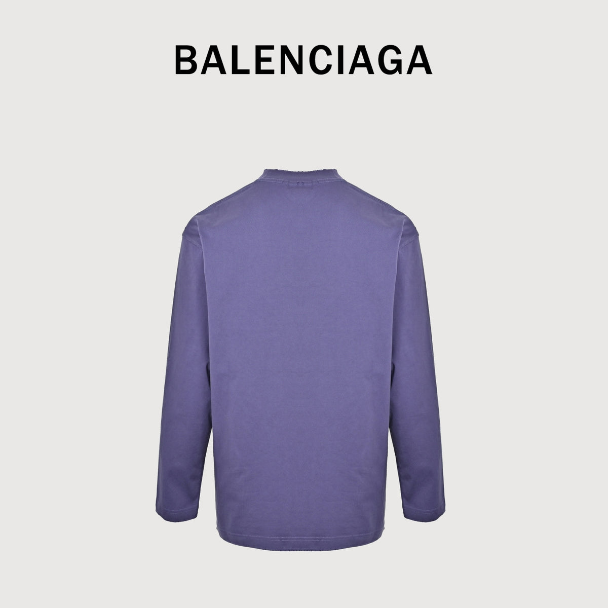 Balenciaga Cutwork-Embroidered Ink-Splatter Long-Sleeve T-Shirt | Purple