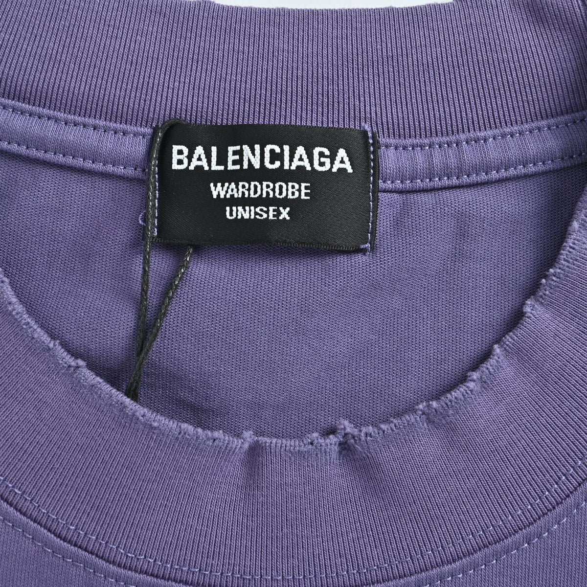 Balenciaga Cutwork-Embroidered Ink-Splatter Long-Sleeve T-Shirt | Purple