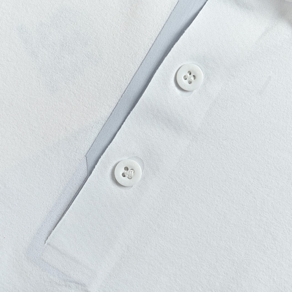 KOLON SPORT Men's SECO Long-Sleeve Zip-Neck Polo | White