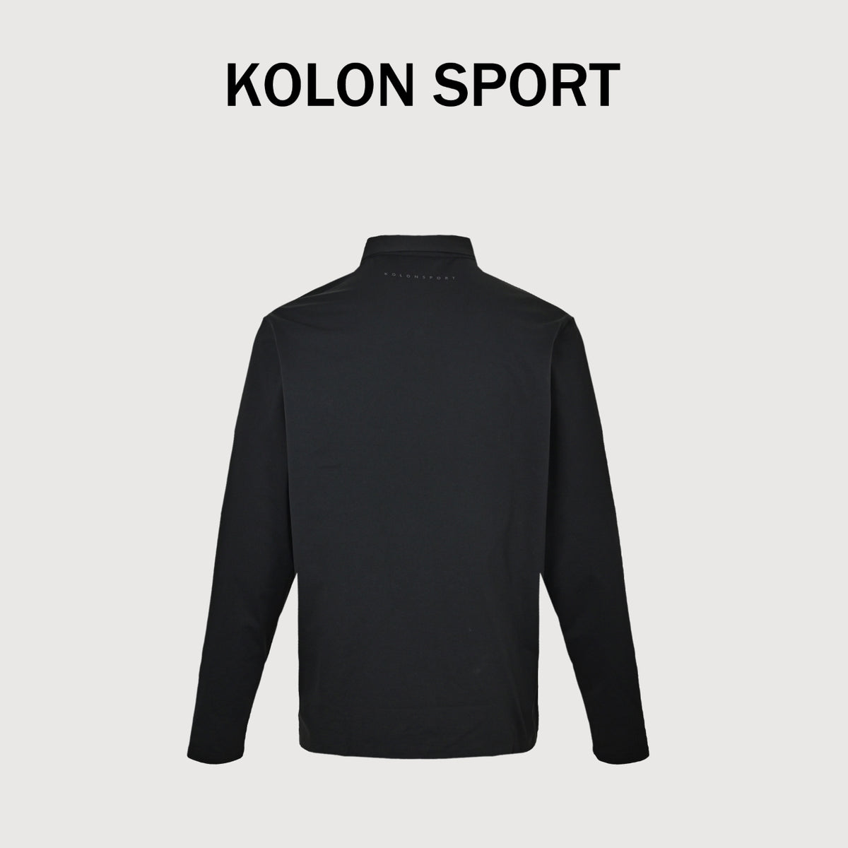 KOLON SPORT Men's SECO Long-Sleeve Zip-Neck Polo | Black