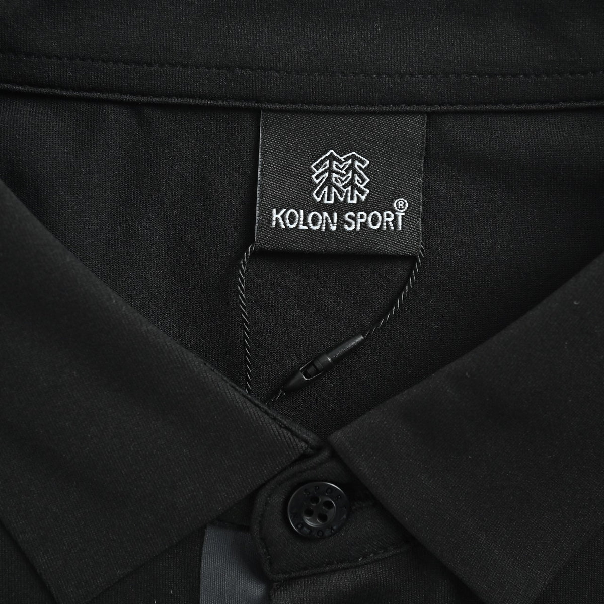 KOLON SPORT Men's SECO Long-Sleeve Zip-Neck Polo | Black