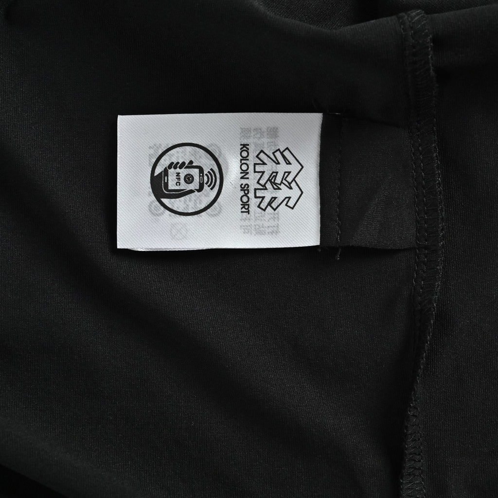 KOLON SPORT Men's SECO Long-Sleeve Zip-Neck Polo | Black