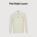 Ralph Lauren Pony-Logo Cable-Knit Half-Zip Sweater | Ivory