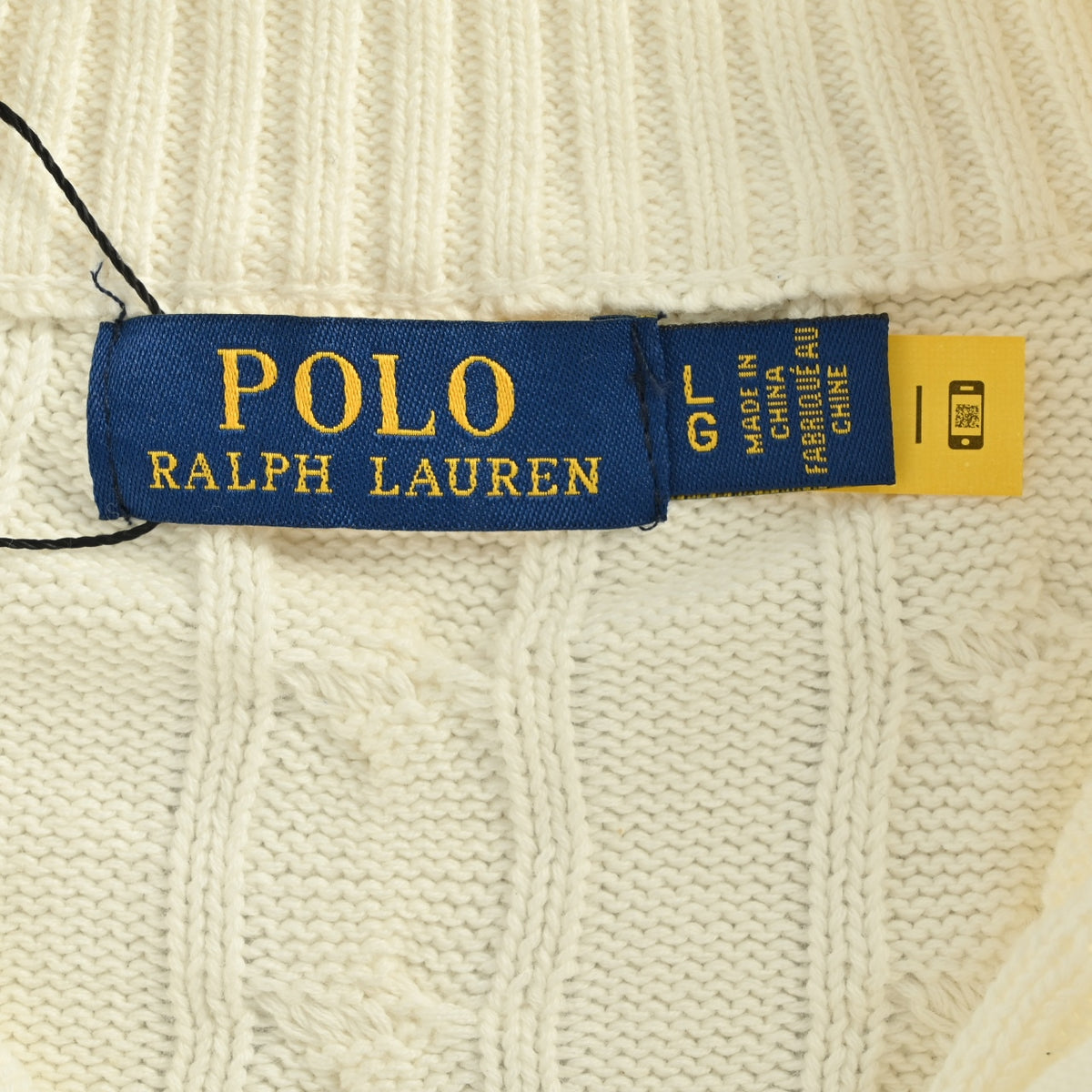 Ralph Lauren Pony-Logo Cable-Knit Half-Zip Sweater | Ivory