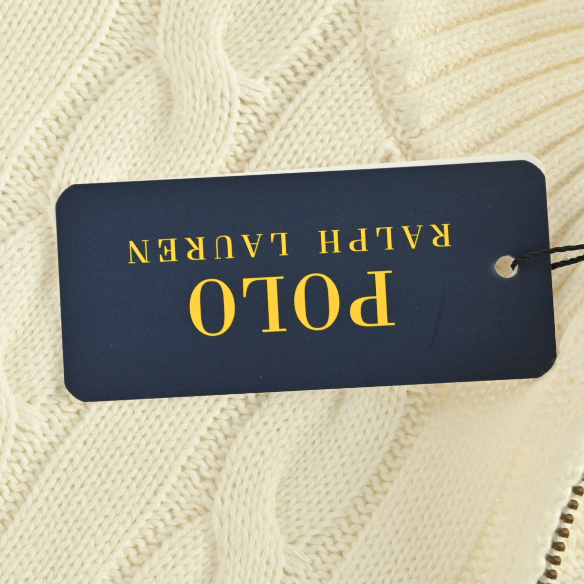 Ralph Lauren Pony-Logo Cable-Knit Half-Zip Sweater | Ivory
