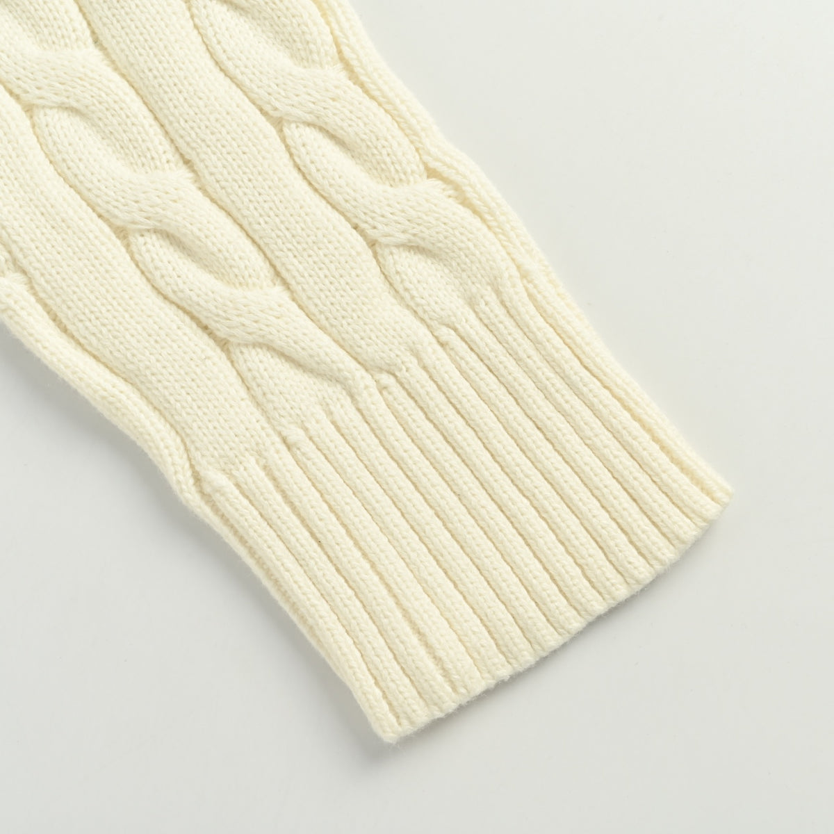 Ralph Lauren Pony-Logo Cable-Knit Half-Zip Sweater | Ivory
